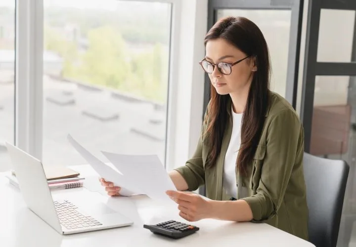 employee reviewing documents