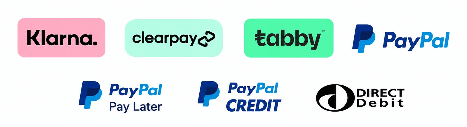 Selection of Buy Now Pay Later logos